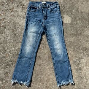 Black Label Women's Blue Frayed Hem Jeans